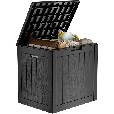BI&SEA 30 Gallon Waterproof Deck Box-053,Lockable Resin Storage Box for Patio Furniture Cushions Garden Tools and Outdoor Delivery Storage