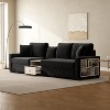Christopher Knight Home Yira 111.8'' Modern 3-Seater Chenille Upholstered Sectional Sofa with Console, Storage Armrest and Pillows - 2 of 4