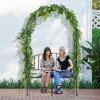 Tangkula Steel Garden Arch w/ 2-Seat Bench 6'7"H x 3'8"W Outdoor Arbor for Climbing Plants - 4 of 4