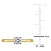 CREATED FOREVER | Yellow Plated Sterling Silver 1/2 CT TW Lab-Grown Diamond Round Engagement Ring - 4 of 4