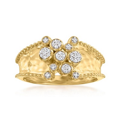 Ross-Simons 0.10 ct. t.w. Diamond Bubble Ring in 18kt Gold Over Sterling