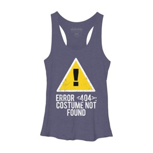 Women's Design By Humans Halloween Error 404 Costume Not Found Apparel By COVI Racerback Tank Top - 1 of 3