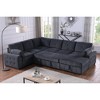 Upholstered L-Shaped Sectional Sofas with Pull-Out Loveseat Sleeper, Storage Chaise, and Toss Pillows - 2 of 4