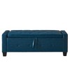 ACEPANO 48 in. W Upholstered Tufted Faux Leather PU Ottoman Bench with Storage-Blue - 4 of 4