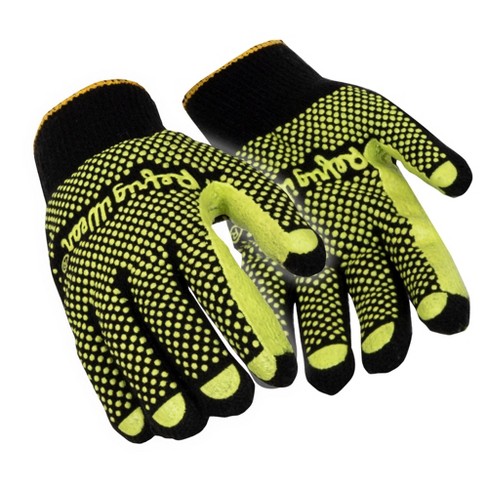 RefrigiWear Men's HiVis Ergo Grip Latex Coated Work Gloves High