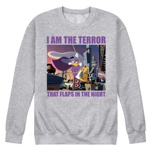 Men's - Disney - Darkwing Duck I Am The Terror That Flaps In The Night Graphic Fleece Sweatshirt - 1 of 4