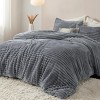 Bedsure Fluffy Comforter Set King - Cream White, 3 Pieces Plush Fuzzy Bed Set, 1 Shaggy Comforter with 2 Pillowcases - 2 of 4