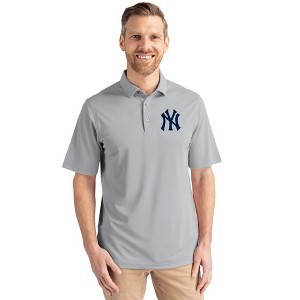 New York Yankees Cutter & Buck Virtue Eco Pique Recycled Mens Polo - 1 of 1