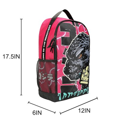 Godzilla Large Graphic 17.5" Pink Backpack — фото 2