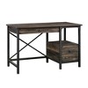Gulches Dark Oak Rustic Industrial Desk - 47.5" Spacious Desktop with 2 Smooth-Glide Drawers (Pencil Drawer), Open Shelf - 4 of 4