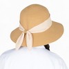 Anna-Kaci Women's Woven Floppy Sun Hat with Wide Ribbon Knot Detail and Curved Brim - 3 of 4