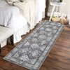 Area Rug Machine Washable Low Pile Rug with Rubber Backing Floor Carpet Low Pile Vintage Foldable Rugs for Bedroom Living Room Home Office Playroom - 4 of 4