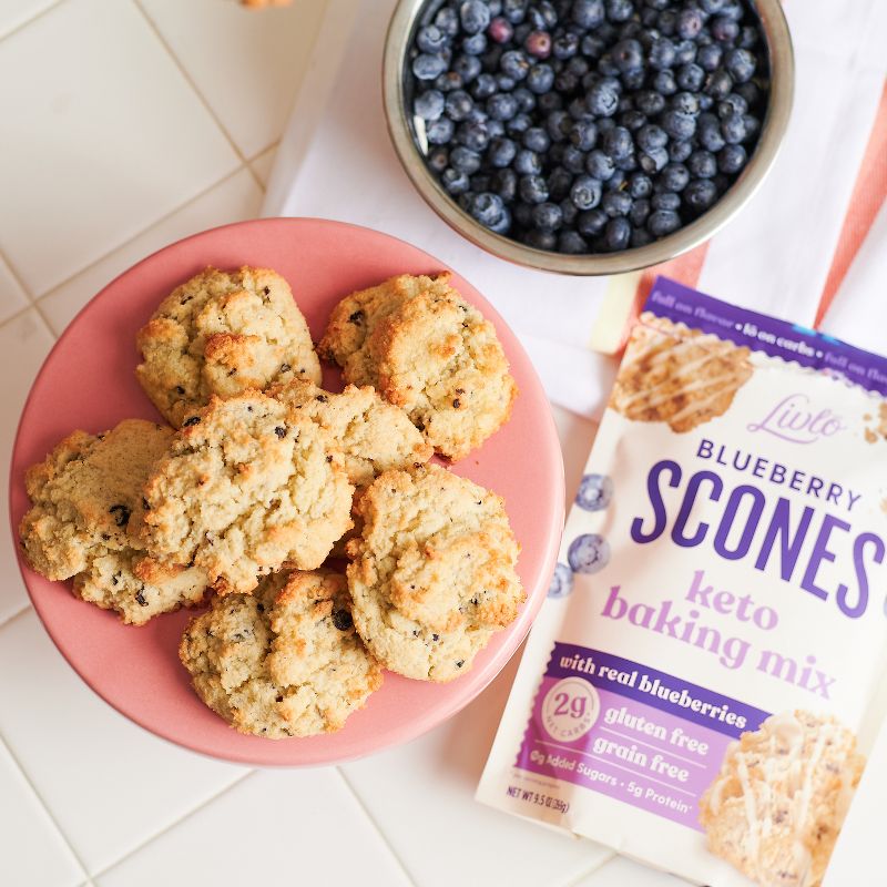 Livlo Keto Blueberry Scone Baking Mix with Real Blueberries, Low Carb, Nut Free, Diabetic Friendly Baking Mix, 10 Servings, 6 of 9