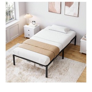 coucheta 14 Inch Metal Bed Frame Platform Bed Frame No Box Spring Needed, Sturdy Heavy Duty Bed Frame, Easy Assembly, Under Bed Storage - Black - 1 of 4