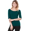 INSPIRE CHIC Women's Half Sleeves Scoop Neck Fitted Layering Soft T-Shirt - 3 of 4