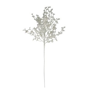 Northlight 26" White Glittered Holly Leaves and Berries Artificial Christmas Spray - 1 of 3