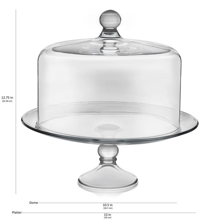 Libbey Selene Glass Cake Stand with Dome, 6 of 8