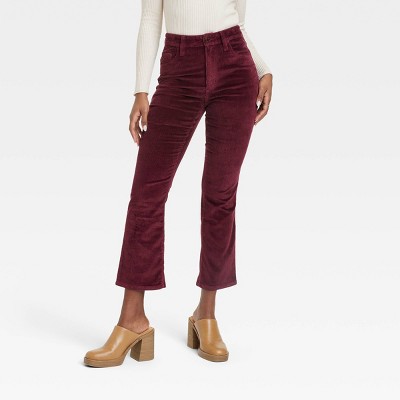 Women's High-Rise Corduroy Bootcut Jeans - Universal Thread™ Burgundy 14
