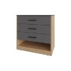 Natural Oak and Matt Grey Dresser with 3-Drawer and Open Shelf - 3 of 4