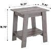 Set of 2 Narrow End Tables with 2-Tier Storage Shelves, Small Side/Nightstand for Living Room, Bedroom, Entryway, Farmhouse Style - 2 of 4