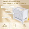 36-Inch Bathroom Vanity Cabinet Only, Solid Wood Frame & MDF, 1 Door and 3 Drawers with Open Shelf, No Sink - 3 of 4