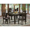 HomeStock 5-Piece Square Cappuccino Finish Solid Wood Top Dining Table with 4 Chairs - 2 of 4