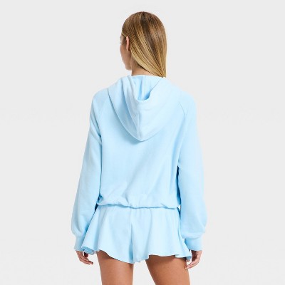 Women's Cropped Bubble Hem Full Zip Sweatshirt - JoyLab | eBay