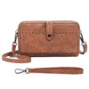 FATMOON Retro Print Crossbody Bag for Women - Small Phone Purse with Western Bohemian Leather Carving and Wristlet Wallet,Elegant - 2 of 4