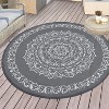 Outdoor Rugs Modern Plastic Straw Rugs, Waterproof Patio Floral Camping Carpet, Lightweight Reversible Floor Mats for Patio RV Porch Deck Balcony - 2 of 4