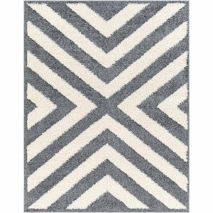 Mark & Day Kensington 7'10"x10' Rectangle Woven Indoor Area Rugs Charcoal: Geometric, Stain-Resistant, Modern Decor - 1 of 4