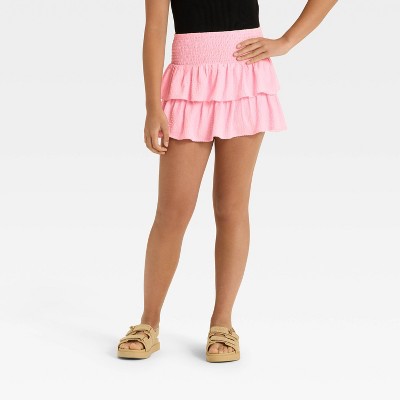 Girls' Smocked Tiered Mini Skirt - art class™