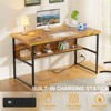 Aheaplus 53'' Computer Desk with Charging Station and Thickened Desktop - 3 of 4