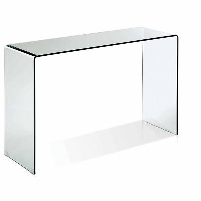 HomeRoots 47" Clear Glass Block Console Table