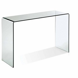 HomeRoots 47" Clear Glass Block Console Table - 1 of 4
