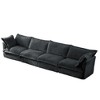 Oversized 156.6" Corduroy Slipcovered 4 Seater Modular Sectional Sofa with French Edges and Removable Covers, 4-Piece Free combination - 4 of 4