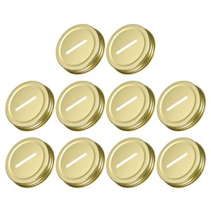 Unique Bargains Regular Mouth Coin Slot Bank Lid for Mason Jar Covers 15 Pcs - 1 of 4