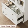 72" Tall Kitchen Storage Pantry Cabinets with 4 Glass Doors & 2 Drawers, Arched Wood Display Cupboard for Kitchen, Dining, Living Room - 3 of 4