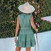 Women's Green Tiered Belted A Line Dress - Cupshe - 4 of 4