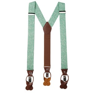 Jacob Alexander Men’s Floral Cotton Suspenders – Y-Back - 1 of 4
