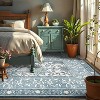 coucheta Multi-size Farmhouse Area Rugs, Oriental Floral Print Non-Slip Ultra-Soft Stain-Resistant Faux Wool Throw Carpet, for Bedroom, Living Room - 2 of 4