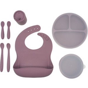WeeSprout Baby Led Weaning Bundle, Silicone Suction Bowl, Spoons, Bib & Cup, Develops Self Feeding Skills - 1 of 4