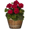 Classic Home and Garden Indoor/Outdoor Round Whiskey Resin Flower Pot Barrel Planter, Oak Brown - 3 of 3