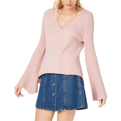 I.N.C International Concepts Womens Fuzzy Knit Sweater, Pink, Small