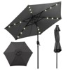 Costway 7.5 ft Solar Powered Patio Umbrella with LED Lights Push Button Tilt Crank Handle Beige/Gray/Navy/Black/Brown/Red - 2 of 4