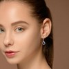 EVERLY JEWELRY | Sterling Silver 2 7/8 CT TGW Created Blue Sapphire Created White Sapphire LeverBack Earrings - 4 of 4