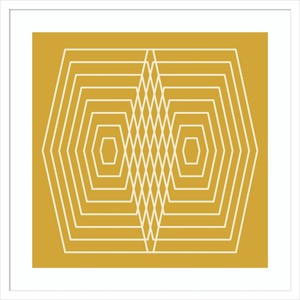 25" x 25" Happy Hexagon by Sandi Hauanio Wood Framed Wall Art Print - Amanti Art: Lithograph, Hardwood Frame, Wire Mount - 1 of 4