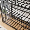 NicBex Triple Twin Floor Bunk Bed,Metal Bunkbeds with Ladder and Full-Length Guardrail,Space-Saving Bunk Bed Platform for Teens&Adults,Black - 2 of 4