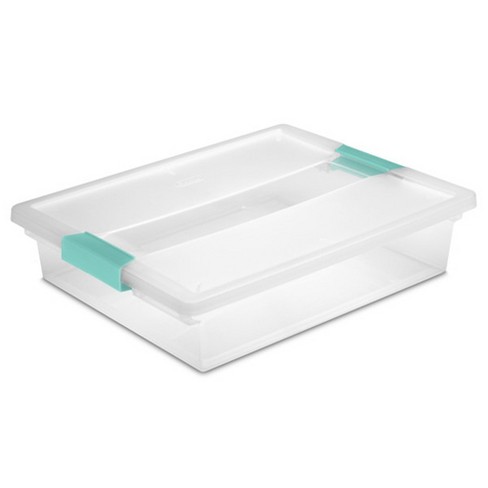 Sterilite Large Clip Box, Stackable Small Storage Bin With Latching Lid, Plastic  Container To Organize Paper, Office, Clear Base And Lid, 24-pack : Target