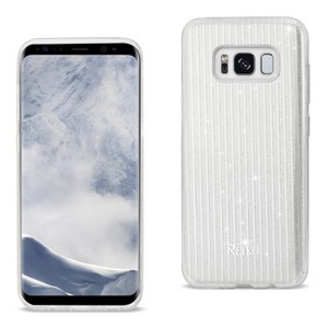 Reiko Samsung Galaxy S8 Edge /S8+/ S8 Plus Shine Glitter Shimmer Stripe Hybrid Case in Linear Silver - 1 of 4