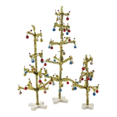 Cody Foster 12.75" Victorian Tensel Tree Gold Christmas Decorated Ornaments  -  Decorative Figurines